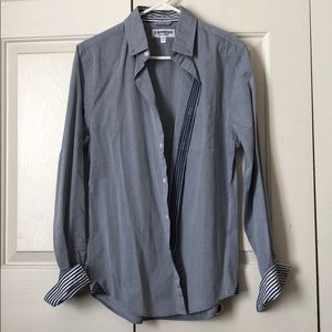 EXPRESS Light Blue Dress Shirt w/Striped Cuffs